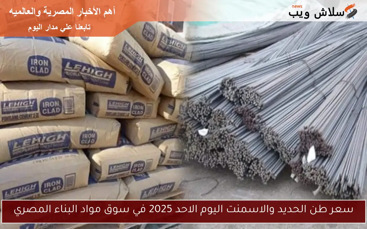 سعر طن الحديد والاسمنت اليوم الاحد 2025 في سوق مواد البناء المصري 2 سعر طن الحديد والاسمنت اليوم الاحد 2025 في سوق مواد البناء المصري