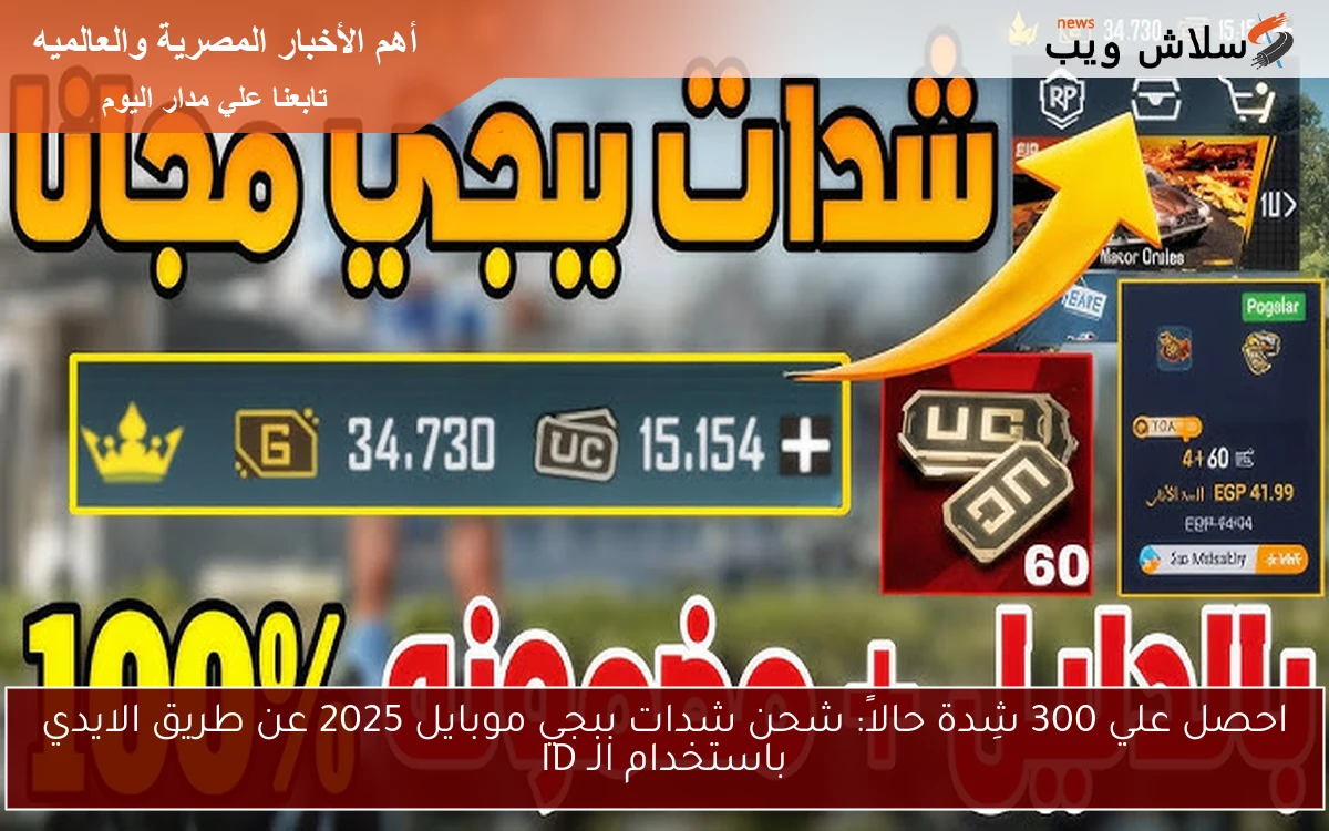 احصل علي 300 شِدة حالاً: شحن شدات ببجي موبايل 2025 عن طريق الايدي باستخدام الـ ID 2 احصل علي 300 شِدة حالاً: شحن شدات ببجي موبايل 2025 عن طريق الايدي باستخدام الـ ID
