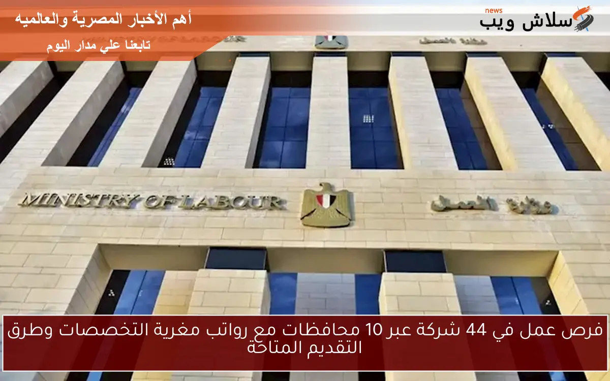 فرص عمل في 44 شركة عبر 10 محافظات مع رواتب مغرية التخصصات وطرق التقديم المتاحة 2 فرص عمل في 44 شركة عبر 10 محافظات مع رواتب مغرية التخصصات وطرق التقديم المتاحة