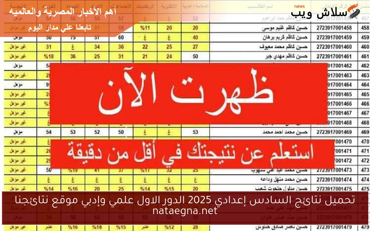 تحميل نتائج السادس إعدادي 2025 الدور الاول علمي وإدبي موقع نتائجنا nataegna.net 2 تحميل نتائج السادس إعدادي 2025 الدور الاول علمي وإدبي موقع نتائجنا nataegna.net