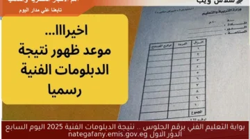 نتيجة الدبلومات الفنية 2025 اليوم السابع