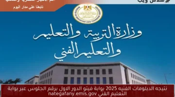 نتيجه الدبلومات الفنيه 2025 3